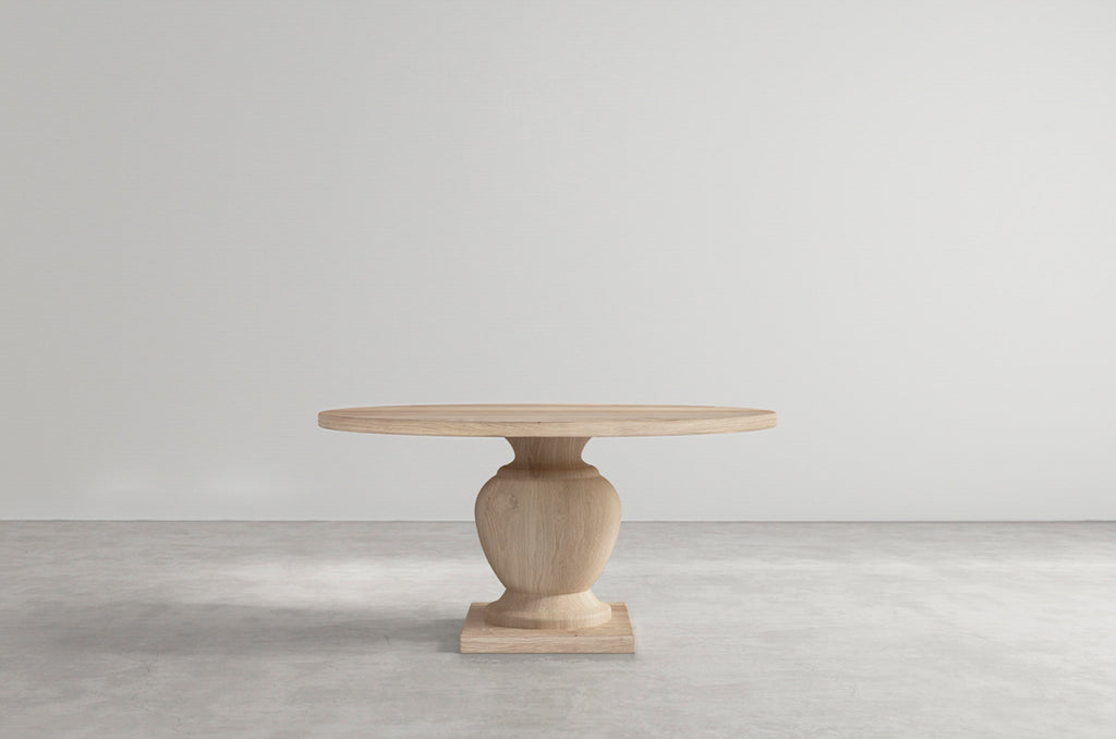 ella natural oak circular wood dining table bistro table large