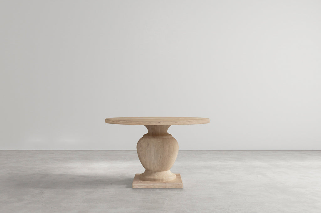 ella natural oak circular wood dining table bistro table