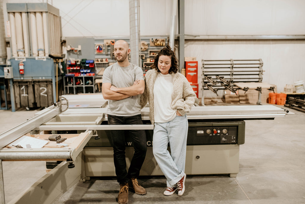 jack fouracre and danielle corriveau owners of acre made furniture in canada