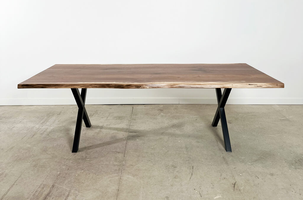 wood live edge dining table