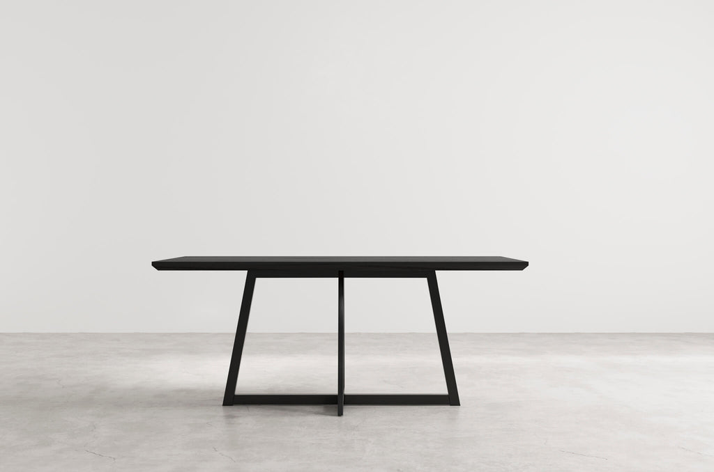 ap rectangle wood dining table_black oak steel base