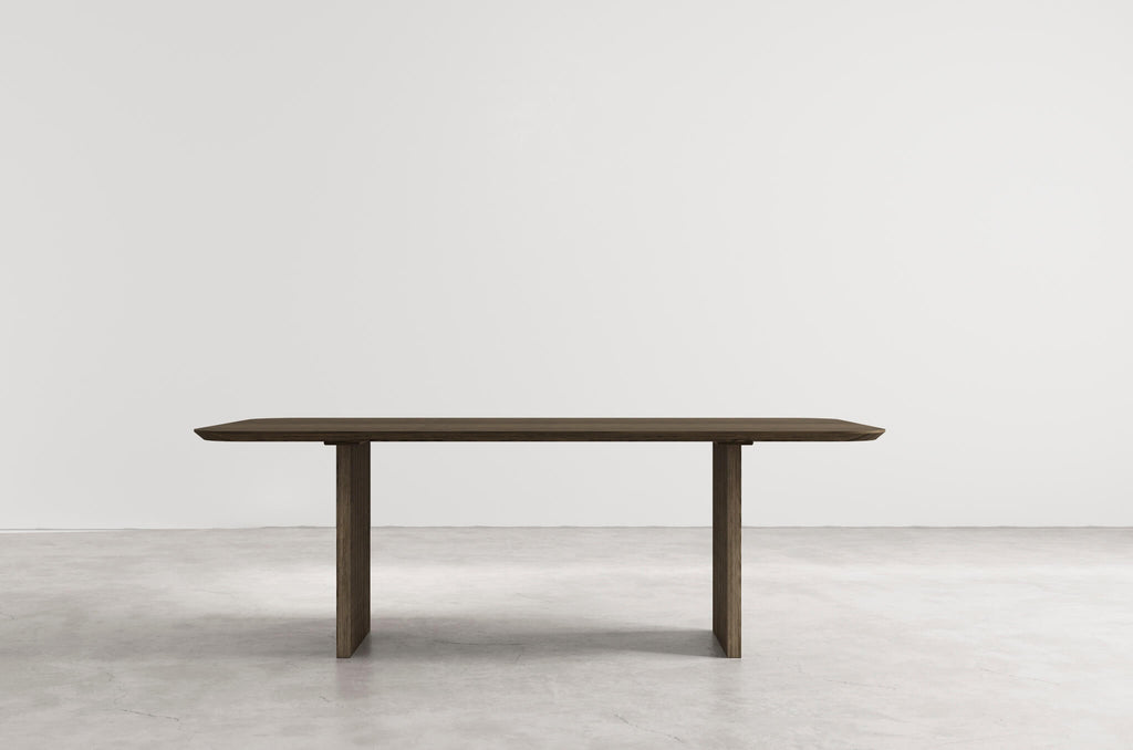 groove rectangular wood dining table espresso oak
