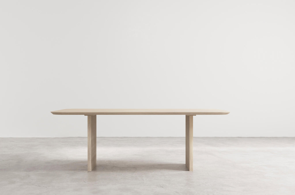 groove rectangular wood dining table white oak