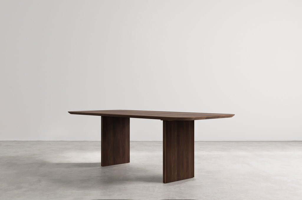 grove dining table side view black walnut